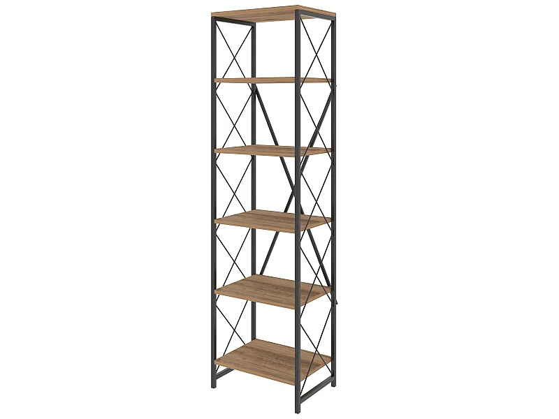 Étagère Pour Livres 100%  Panneaux De Particules Couleur Atlantic Pin Noir. 50x180x35