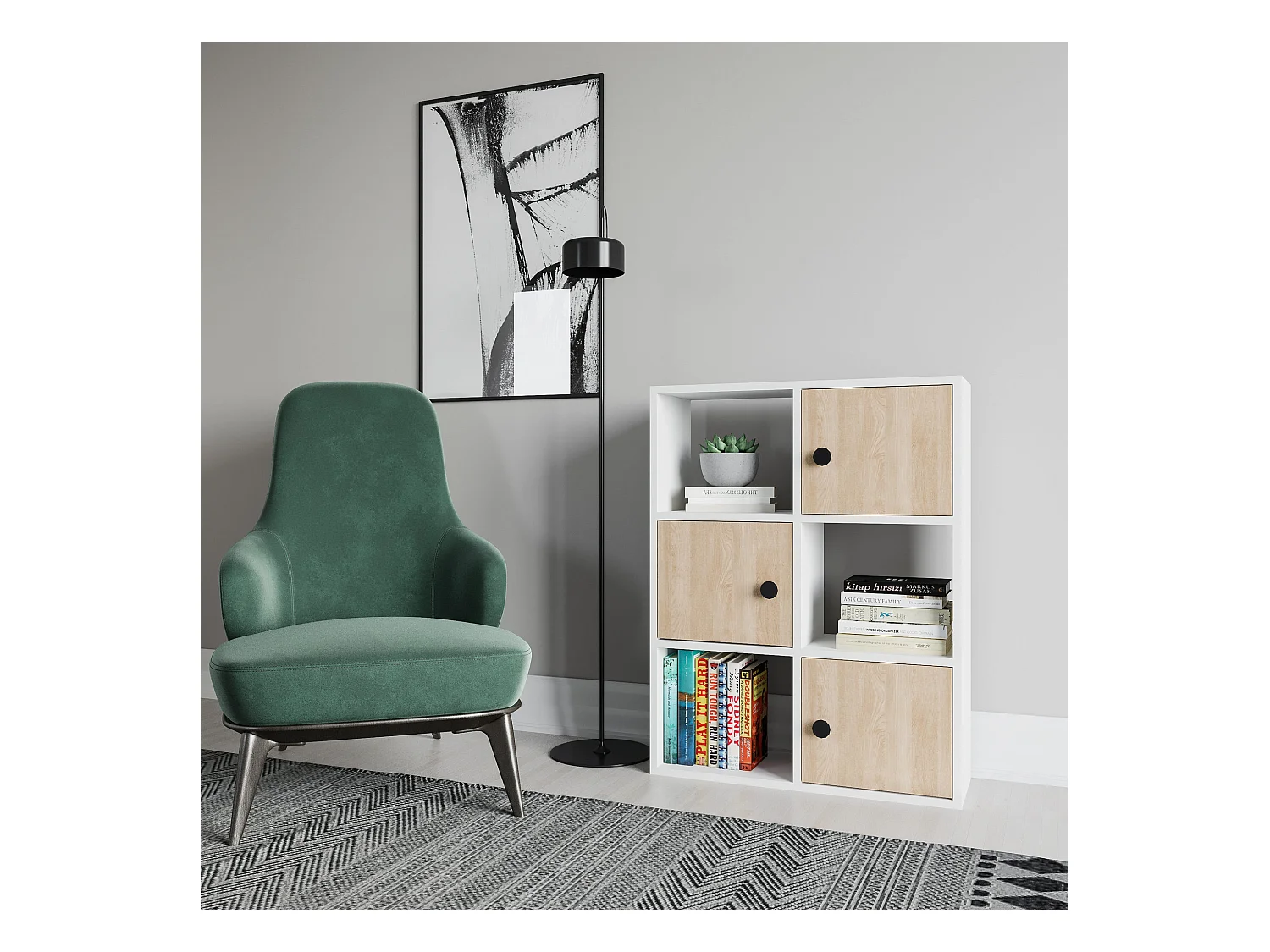 Étagère Pour Livres 100%  Panneaux De Particules Couleur Blanc Chêne. 72x25x93