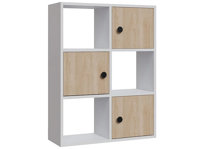 Étagère Pour Livres 100%  Panneaux De Particules Couleur Blanc Chêne. 72x25x93