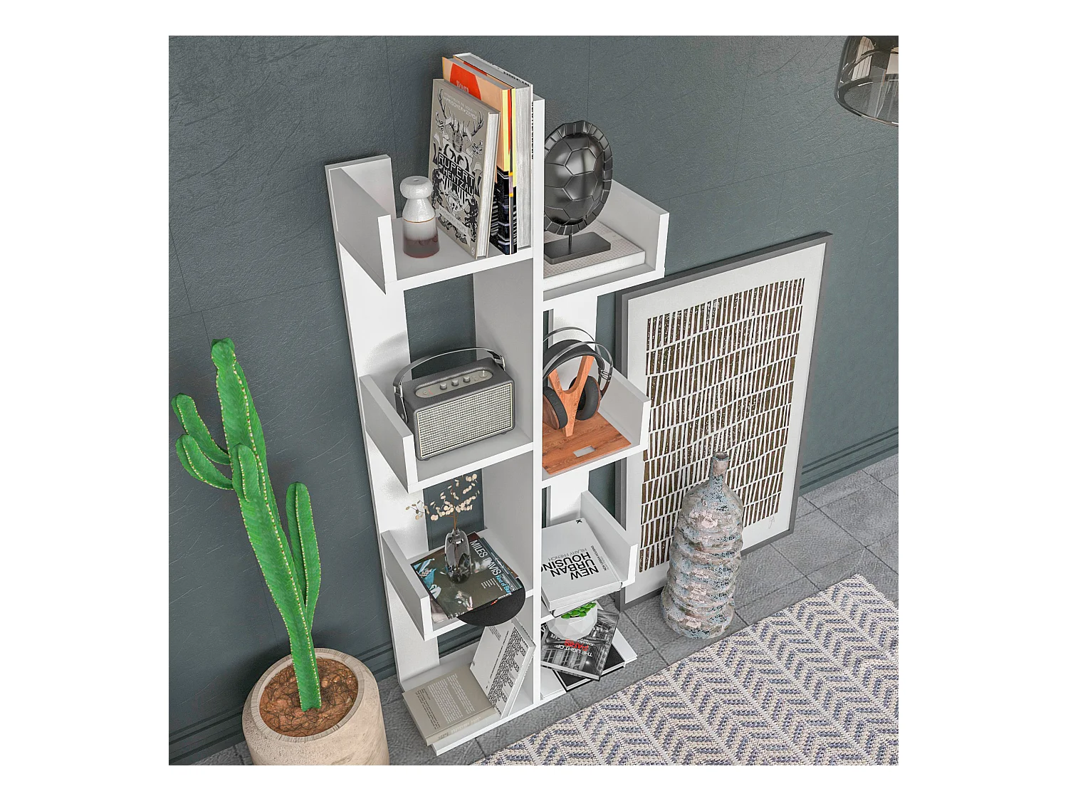 Étagère De Rangement 100%  Panneaux De Particules Couleur Blanc. 50x173x22