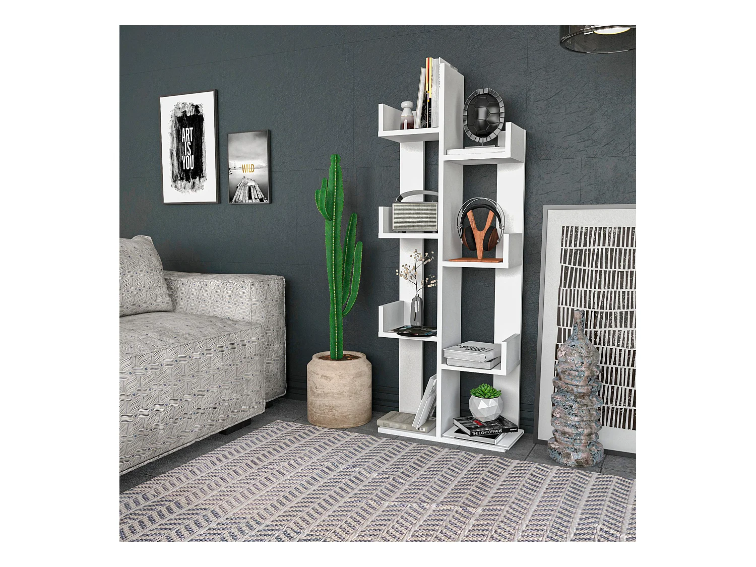 Étagère De Rangement 100%  Panneaux De Particules Couleur Blanc. 50x173x22