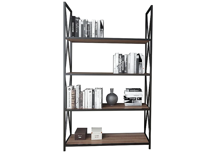 Étagère Pour Livres 100%  Panneaux De Particules Couleur Noyer Noir. 94x33x150