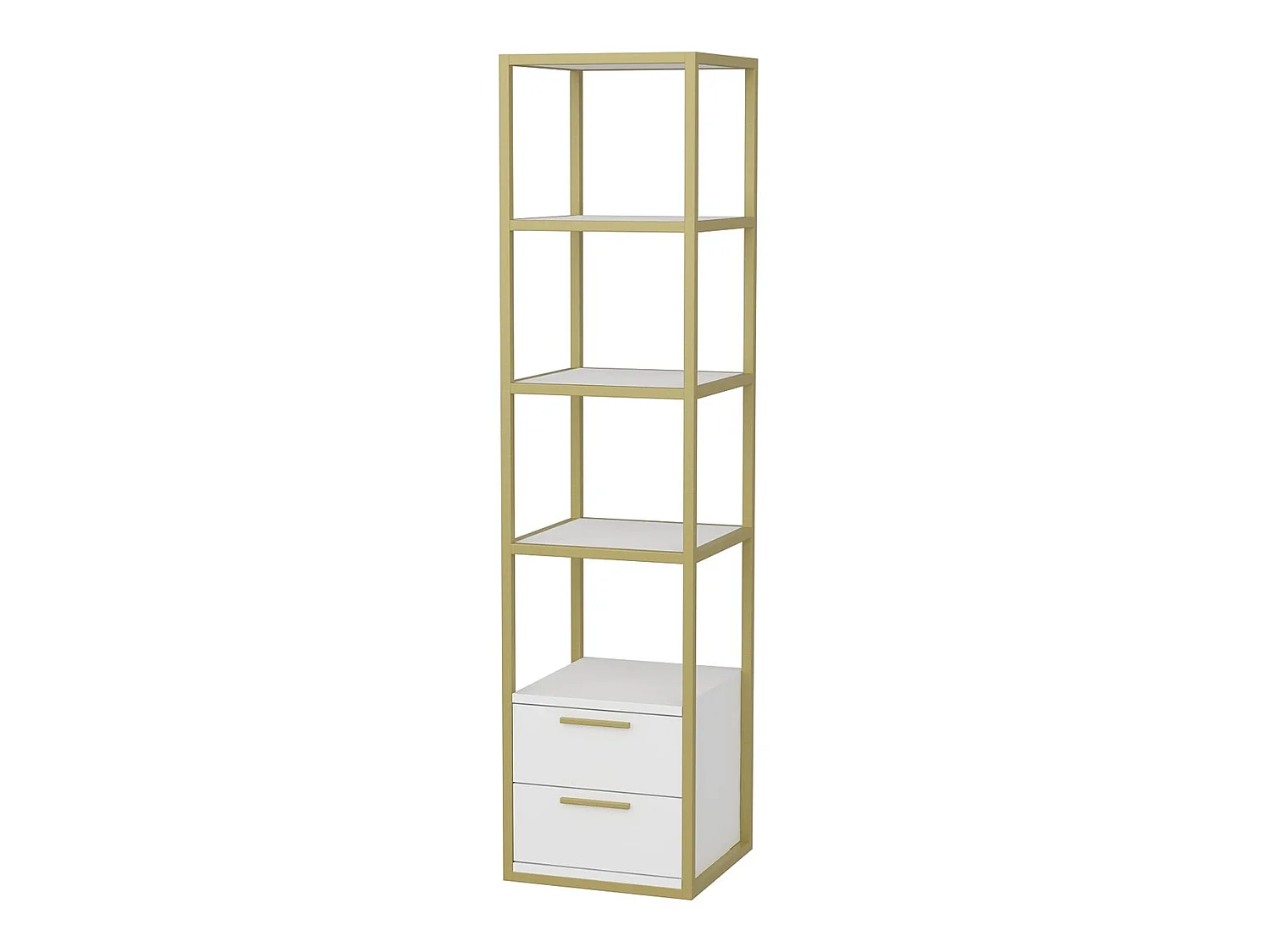 Étagère Pour Livres 100%  Panneaux De Particules Couleur Or Blanc 39x39x160