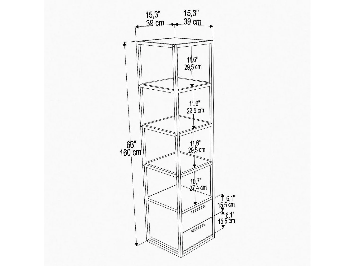 Étagère Pour Livres 100%  Panneaux De Particules Couleur Or Blanc 39x39x160