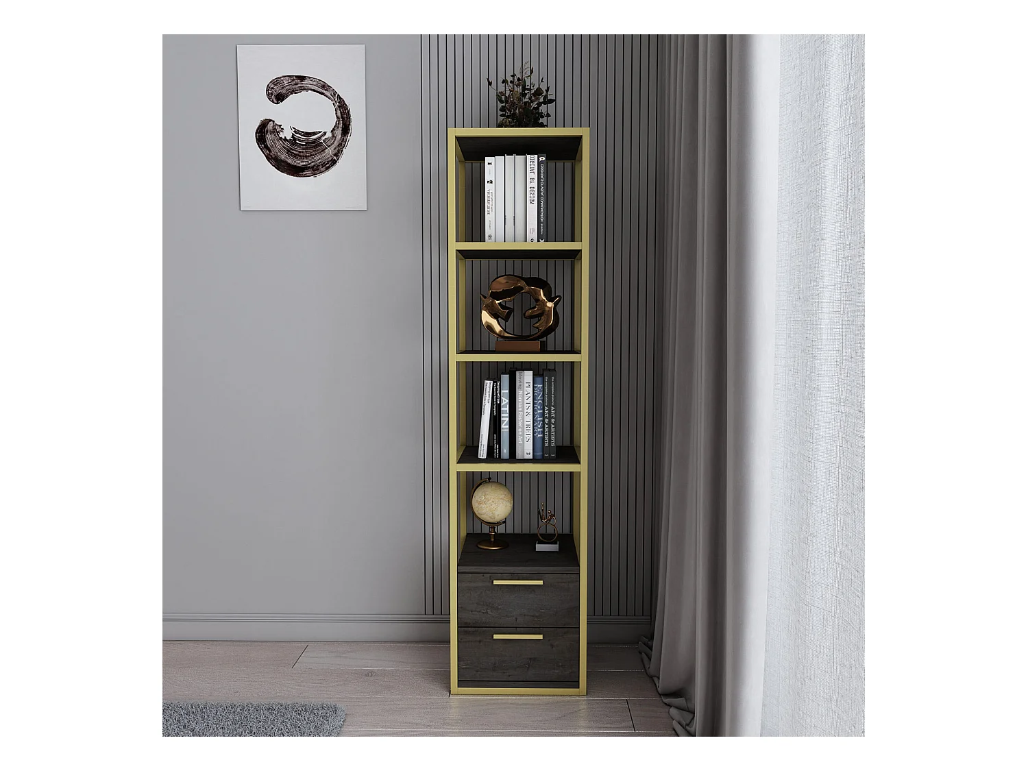 Étagère Pour Livres 100%  Panneaux De Particules Couleur Blanc Foncé Gris. 39x39x160