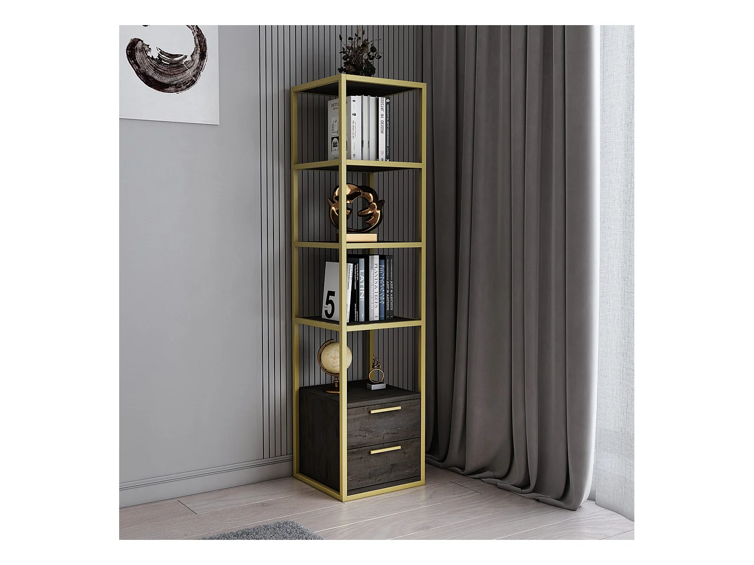 Étagère Pour Livres 100%  Panneaux De Particules Couleur Blanc Foncé Gris. 39x39x160