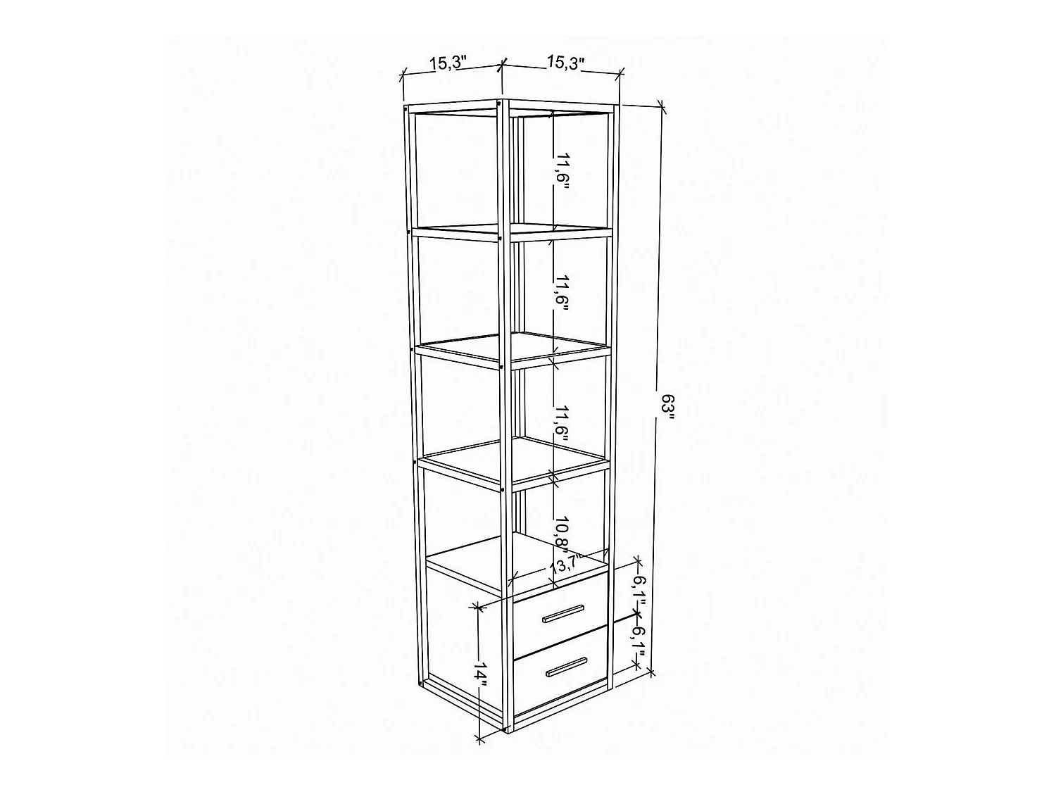 Étagère Pour Livres 100%  Panneaux De Particules Couleur Blanc Chêne. 39x39x160