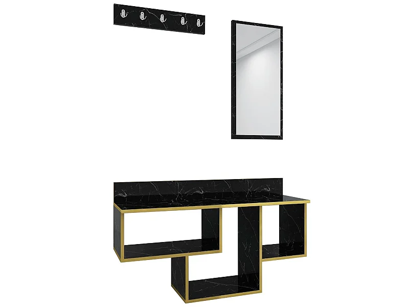 Meuble Bandeau En Marbre Doré Avec Panneaux De Particules 100% Mélaminés. 120x67,4x28