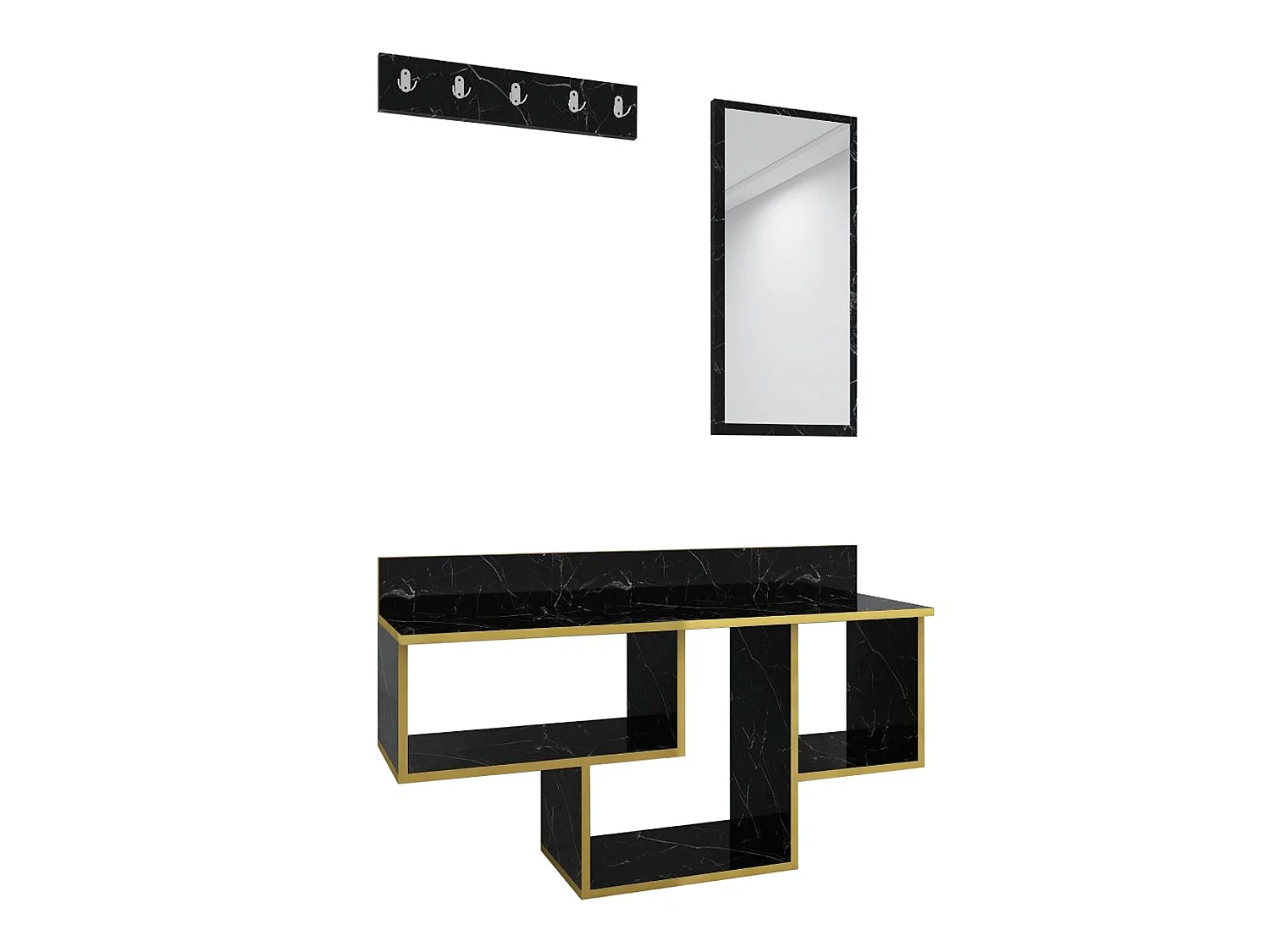 Meuble Bandeau En Marbre Doré Avec Panneaux De Particules 100% Mélaminés. 120x67,4x28