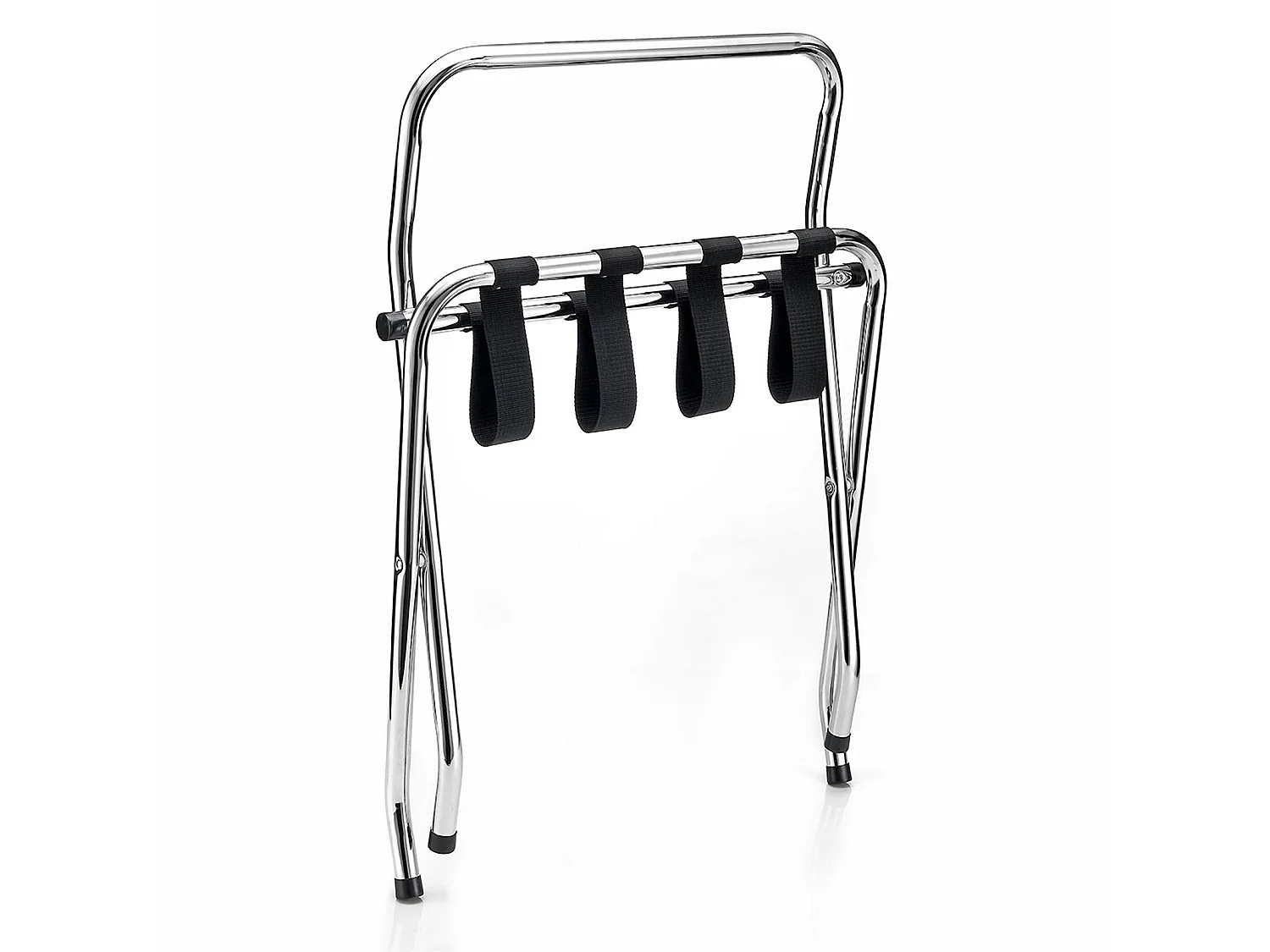 Porte-valise SUITE en métal chromé, accessoire de chambre hôtel pour sac et valise, support valise, support bagages pliable