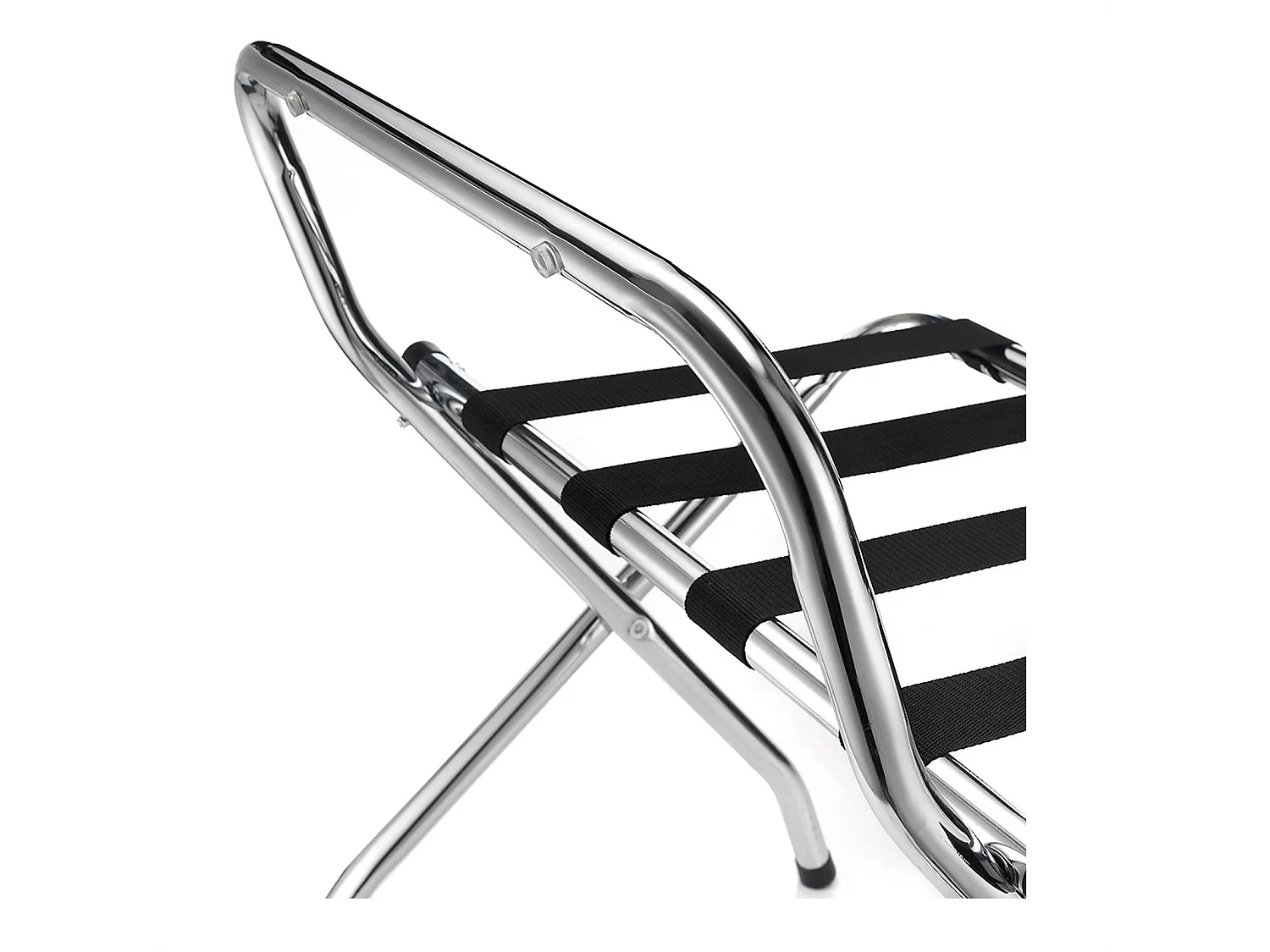 Porte-valise SUITE en métal chromé, accessoire de chambre hôtel pour sac et valise, support valise, support bagages pliable