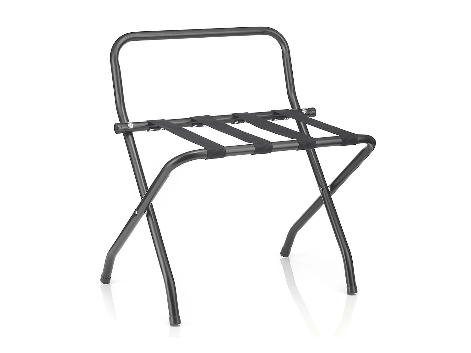 Porte-valise SUITE en métal noir, accessoire de chambre hôtel pour sac et valise, support valise et bagages pliable