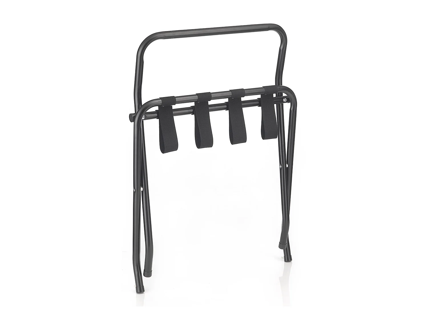 Porte-valise SUITE en métal noir, accessoire de chambre hôtel pour sac et valise, support valise et bagages pliable