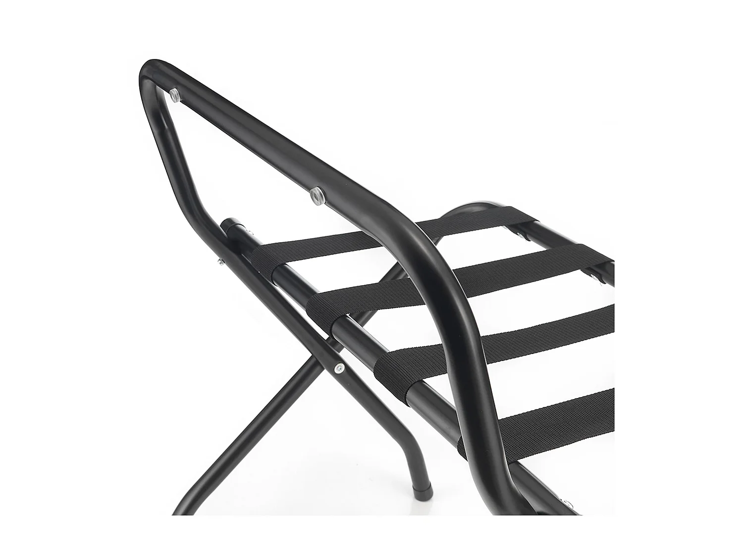 Porte-valise SUITE en métal noir, accessoire de chambre hôtel pour sac et valise, support valise et bagages pliable