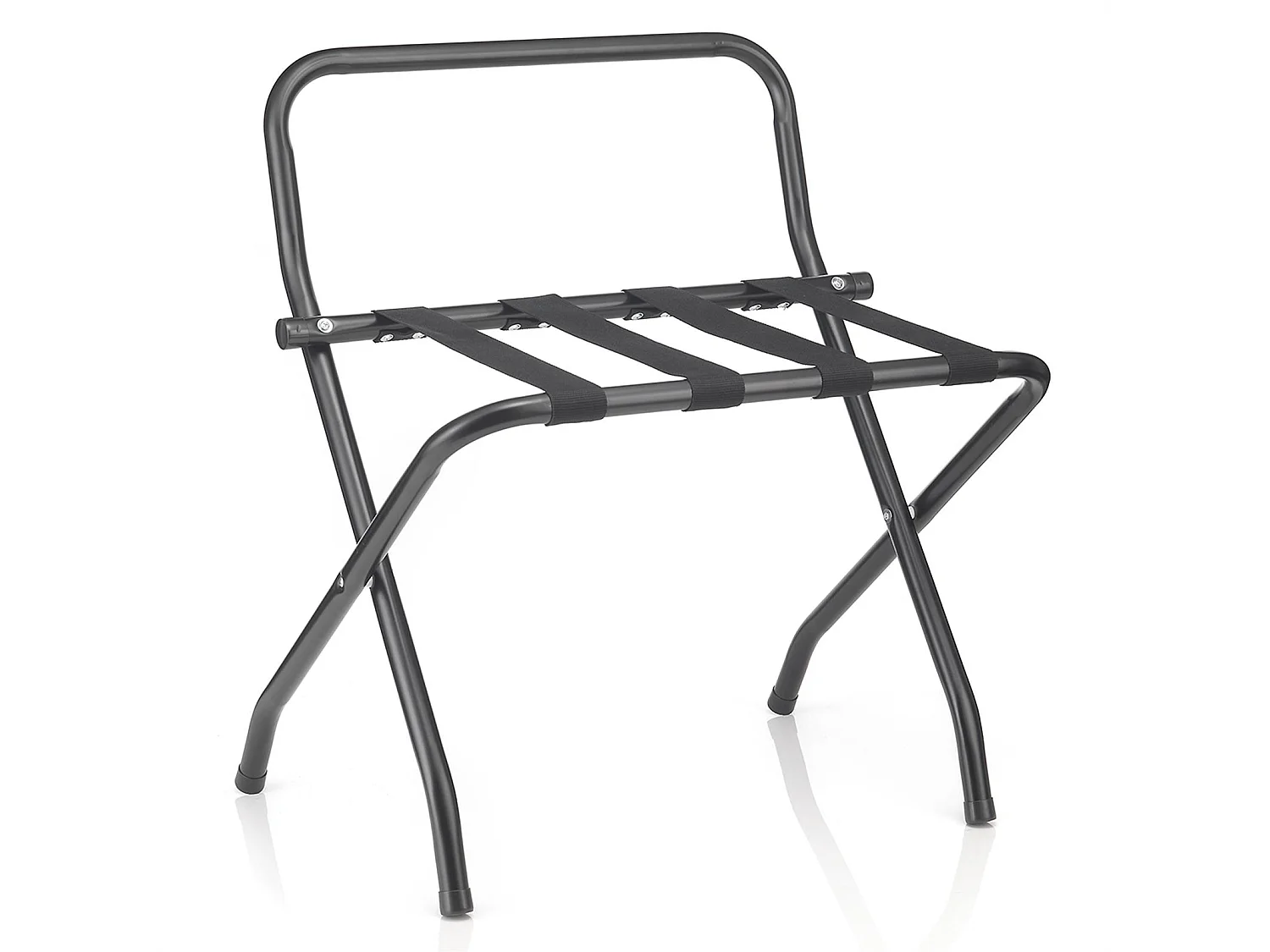 Porte-valise SUITE en métal noir, accessoire de chambre hôtel pour sac et valise, support valise et bagages pliable