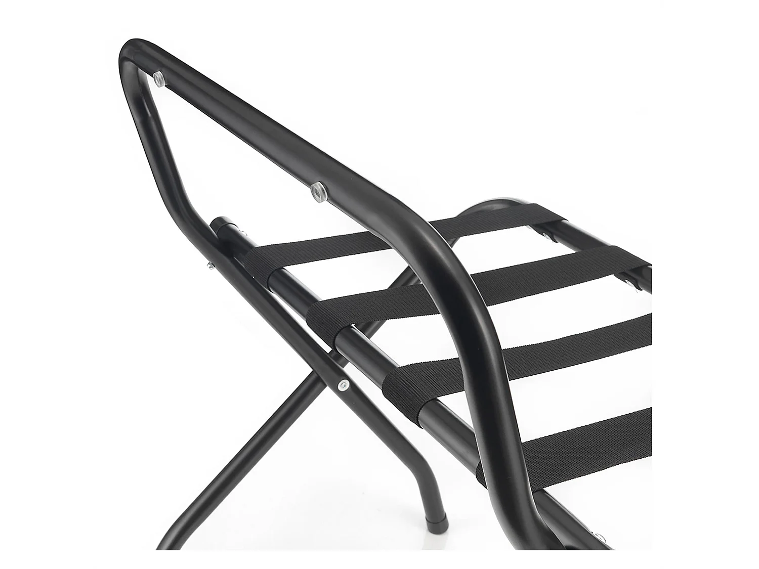 Porte-valise SUITE en métal noir, accessoire de chambre hôtel pour sac et valise, support valise et bagages pliable