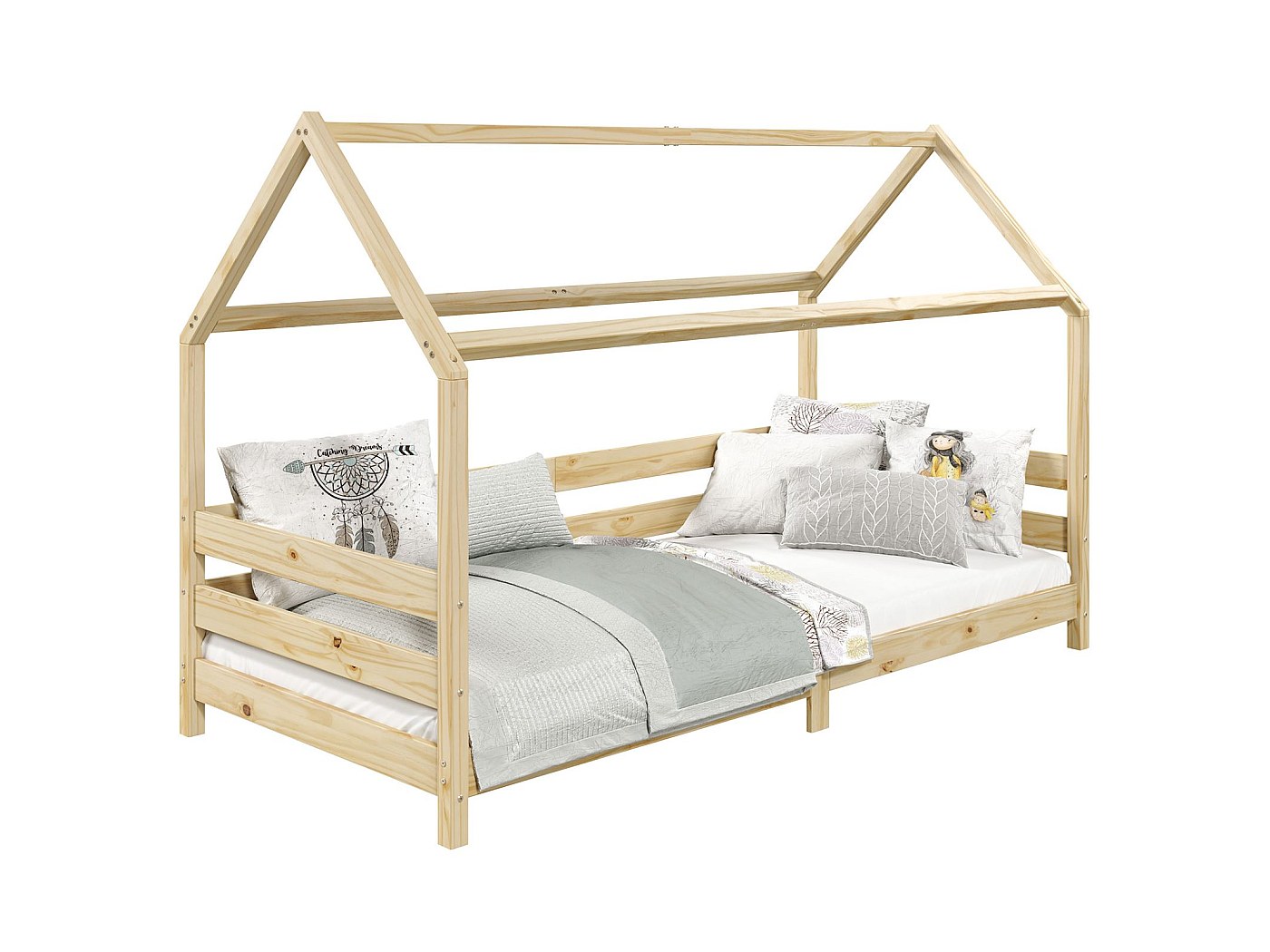 Lit cabane enfant LUCKY avec barrière de sécurité