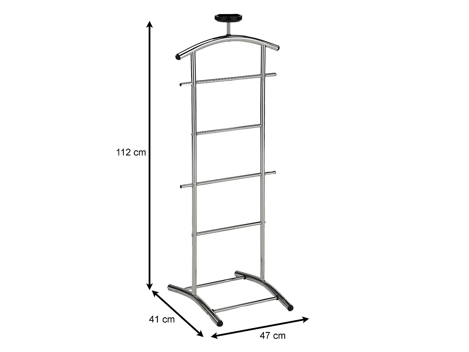Valet de chambre ATRIX chevalet de nuit portant pour vêtements, structure en métal chromé