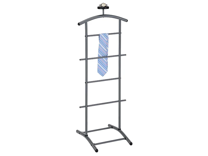 Valet de chambre ATRIX chevalet de nuit portant pour vêtements, structure en métal laqué gris