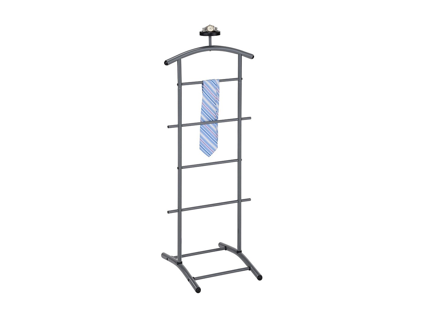 Valet De Chambre ATRIX - Portant Métal Noir Élégant Avec Cintre, Tringles Et Vide-Poche - Design Moderne