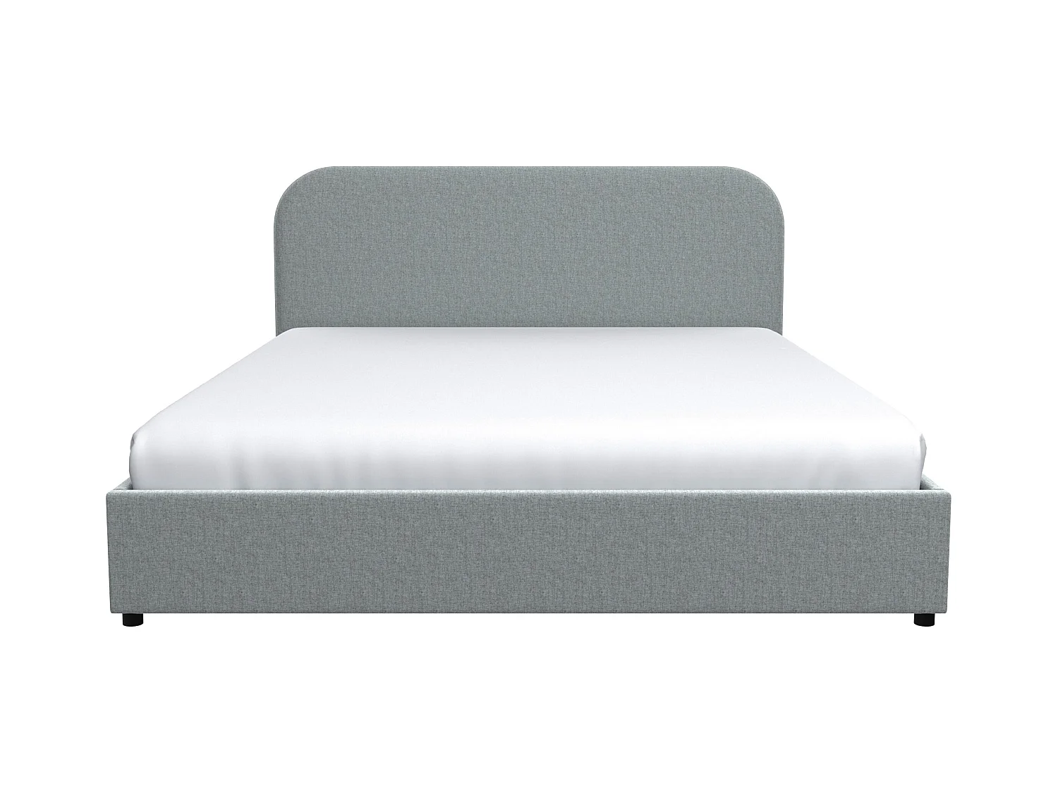 Cama de matrimonio 140x190 cm con cajón de tela gris - Tilly