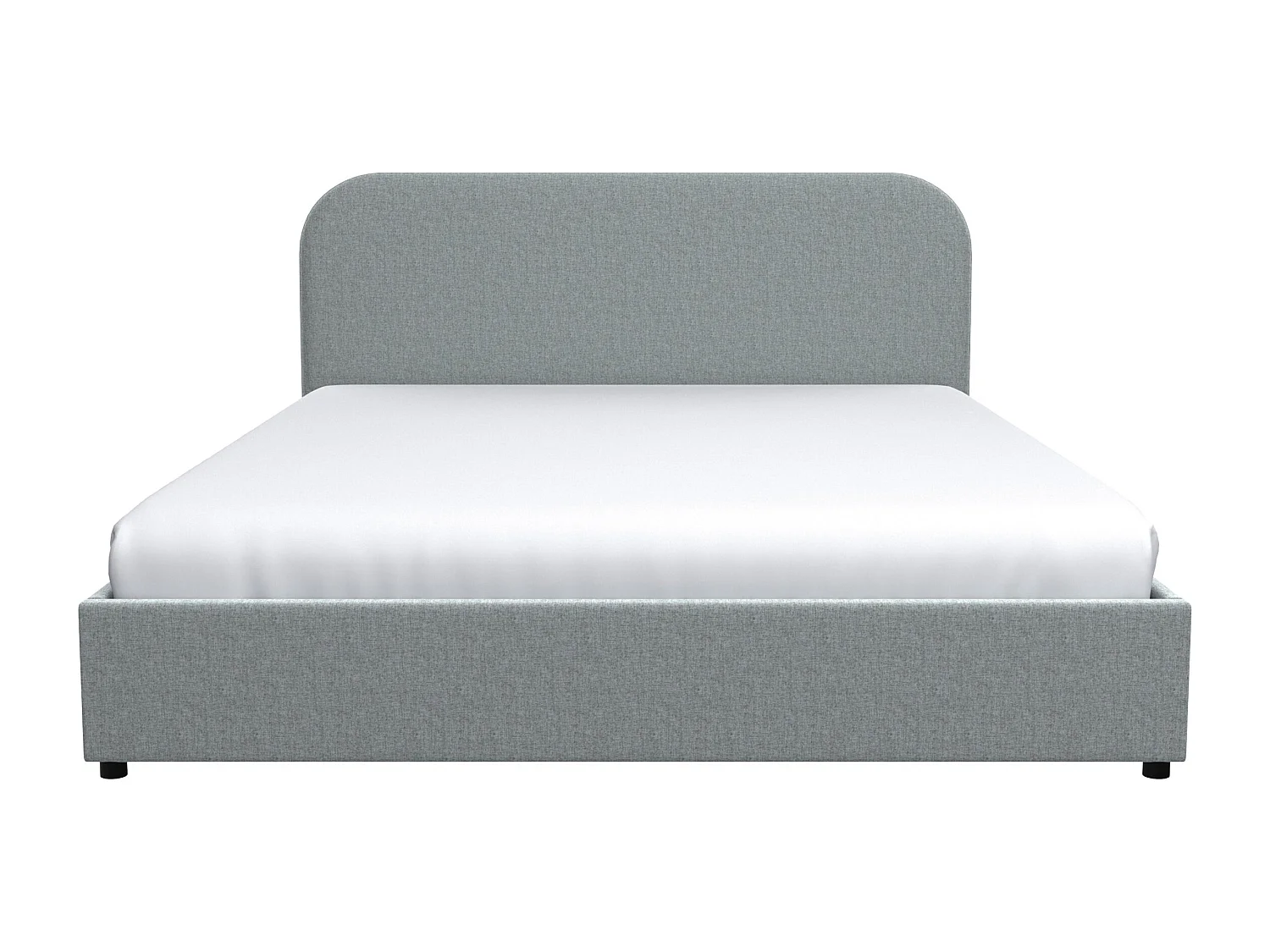 Lit double 140x190 cm avec coffre en tissu gris - Tilly