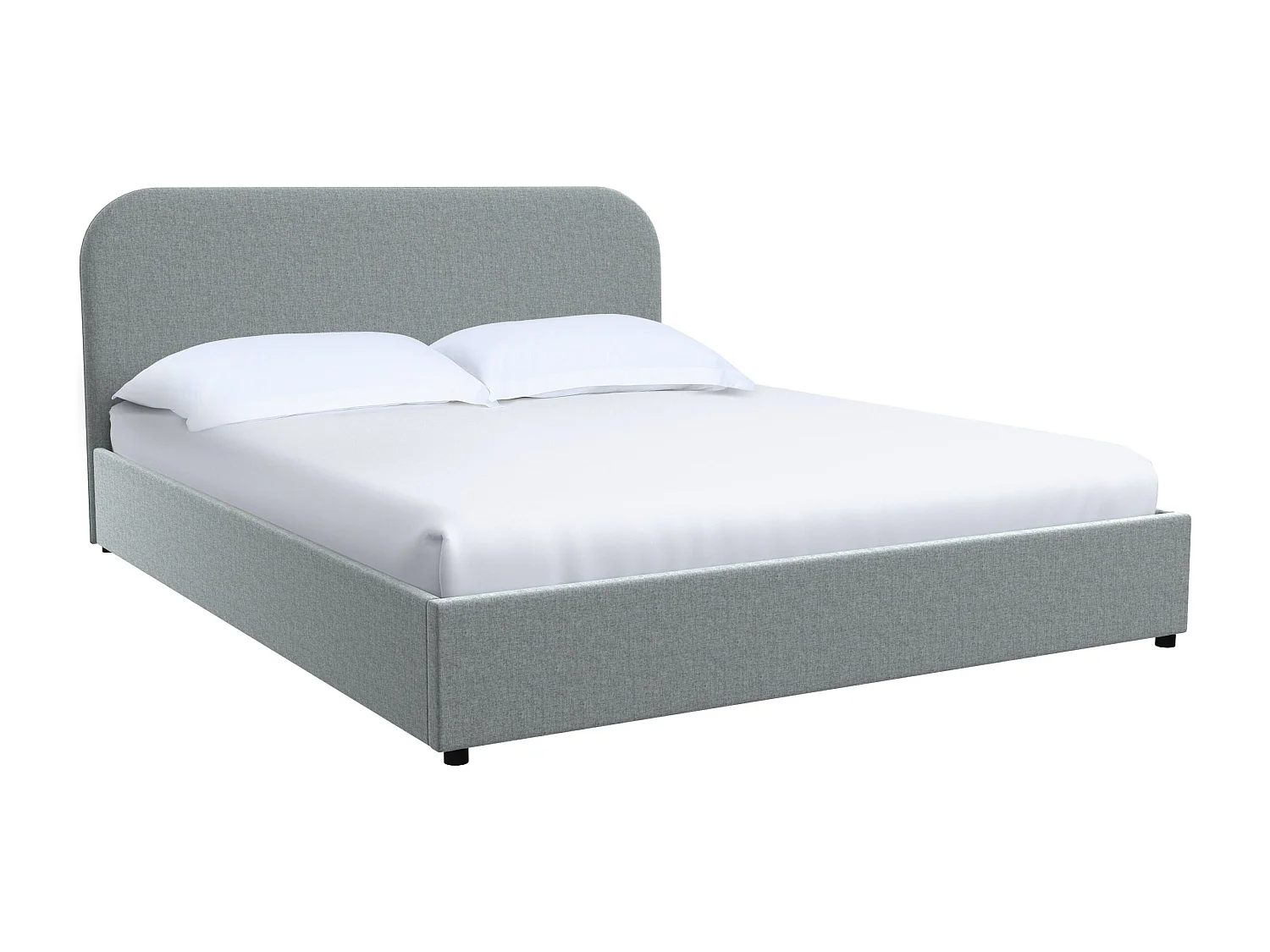 Letto matrimoniale 140x190 cm con contenitore in tessuto grigio - Tilly