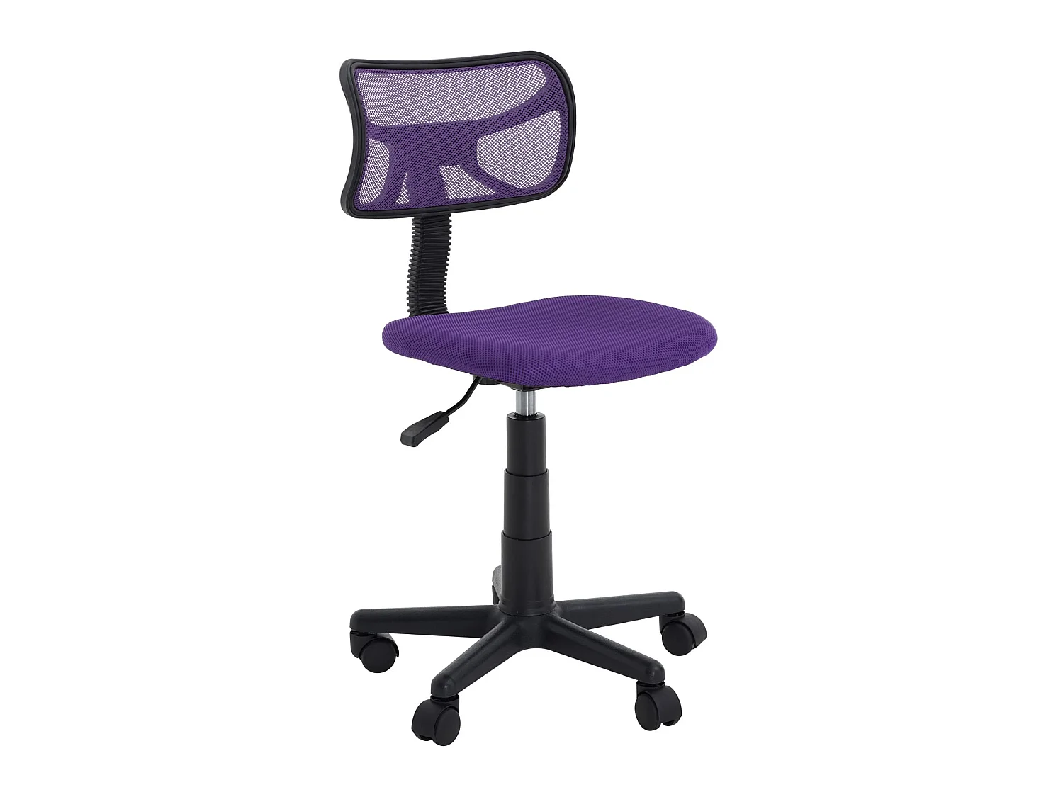 Chaise de bureau pour enfant MILAN fauteuil pivotant et ergonomique, siège à roulettes avec hauteur réglable, mesh violet