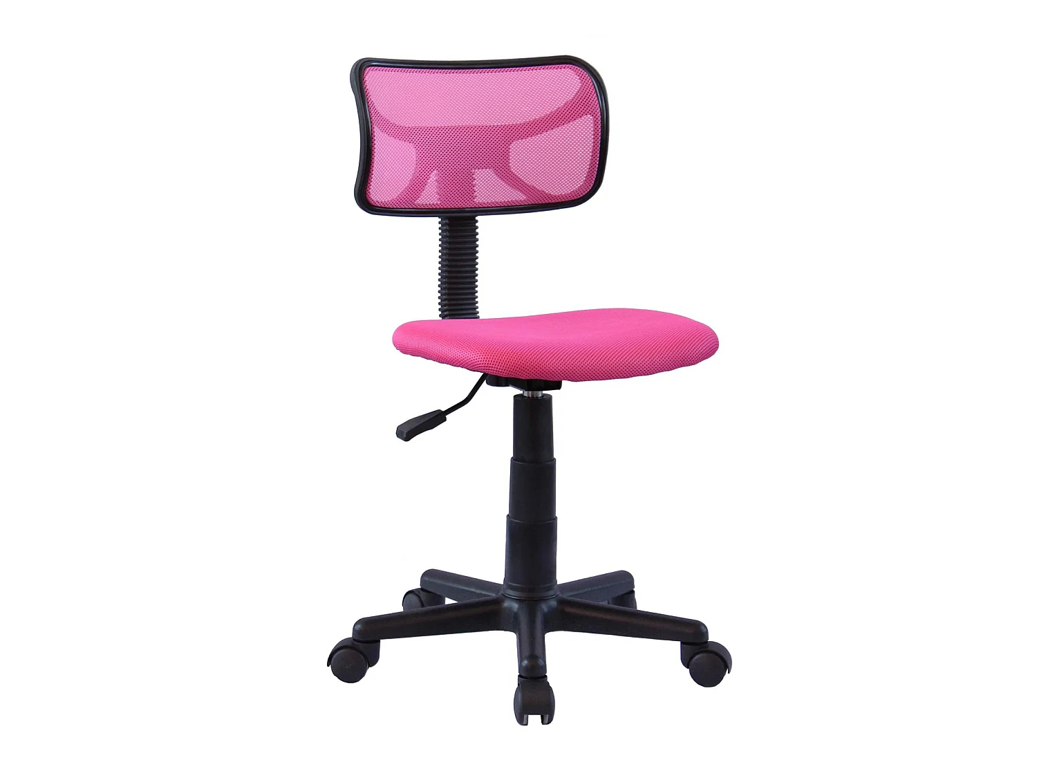 Chaise de bureau pour enfant MILAN fauteuil pivotant et ergonomique, siège à roulettes avec hauteur réglable, mesh rose