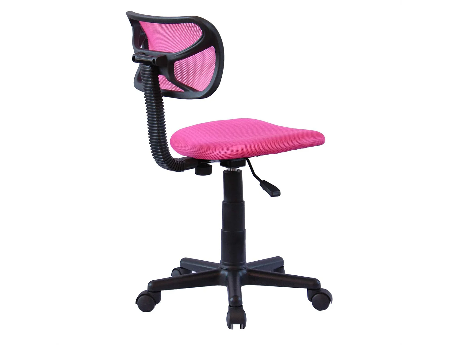Chaise de bureau pour enfant MILAN fauteuil pivotant et ergonomique, siège à roulettes avec hauteur réglable, mesh rose