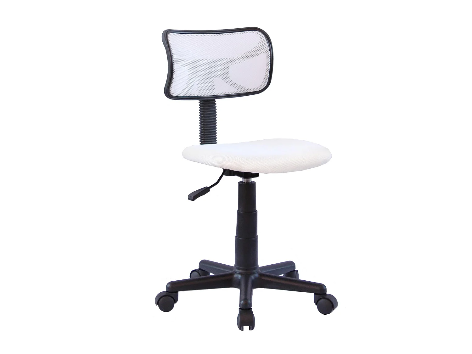 Chaise de bureau pour enfant MILAN fauteuil pivotant et ergonomique, siège à roulettes avec hauteur réglable, mesh blanc
