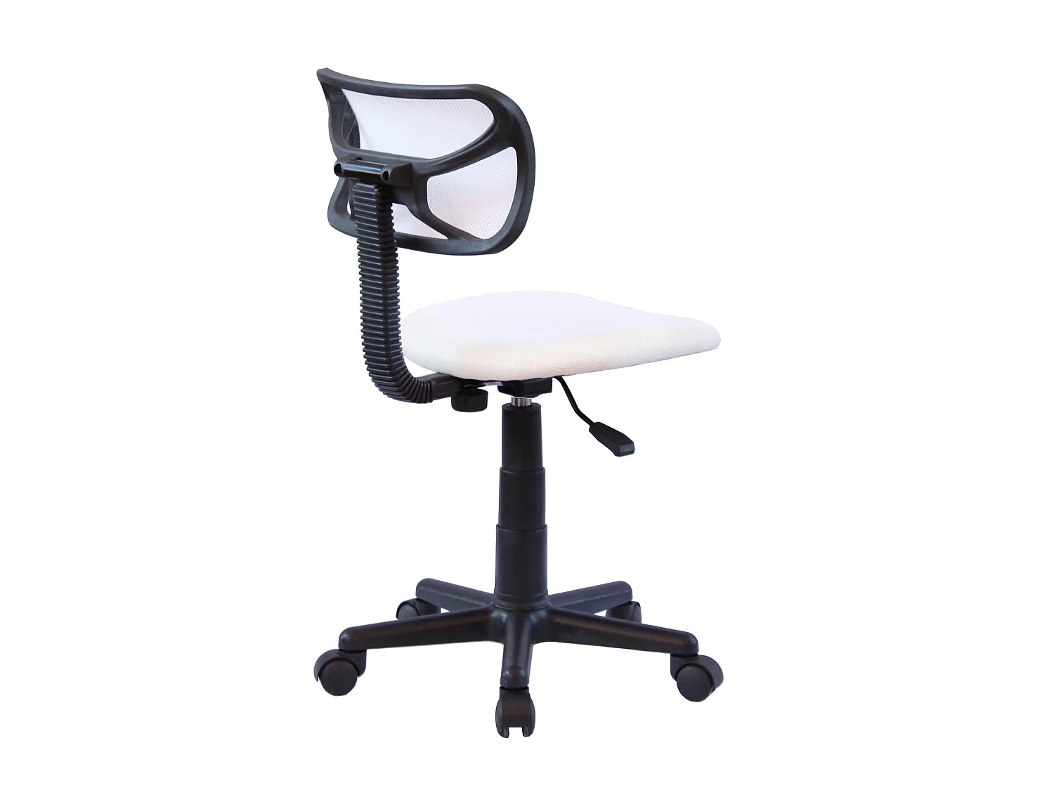 Chaise de bureau pour enfant MILAN fauteuil pivotant et ergonomique, siège à roulettes avec hauteur réglable, mesh blanc