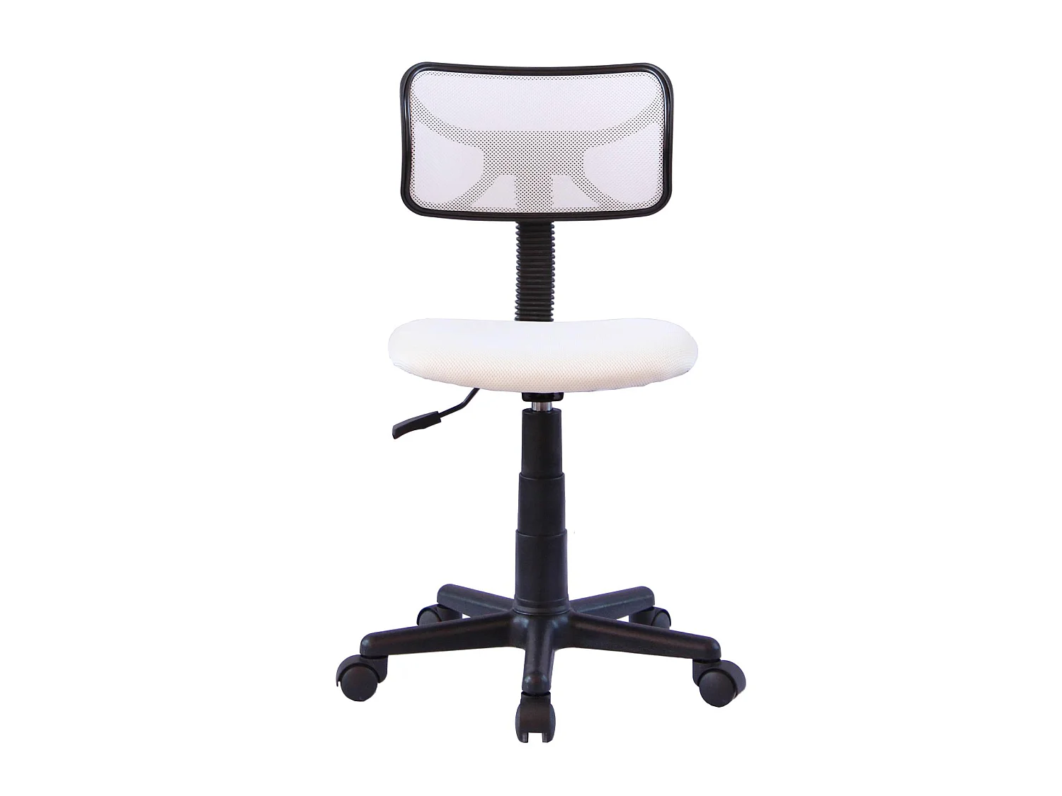 Chaise de bureau pour enfant MILAN fauteuil pivotant et ergonomique, siège à roulettes avec hauteur réglable, mesh blanc