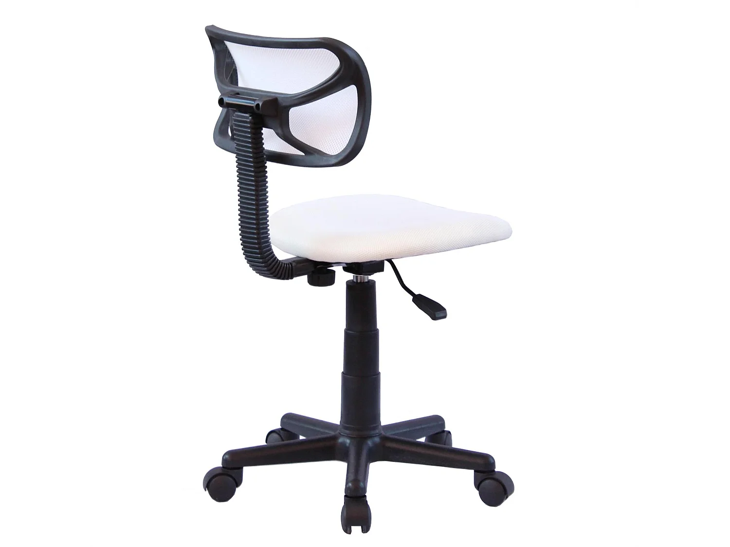 Chaise de bureau pour enfant MILAN fauteuil pivotant et ergonomique, siège à roulettes avec hauteur réglable, mesh blanc