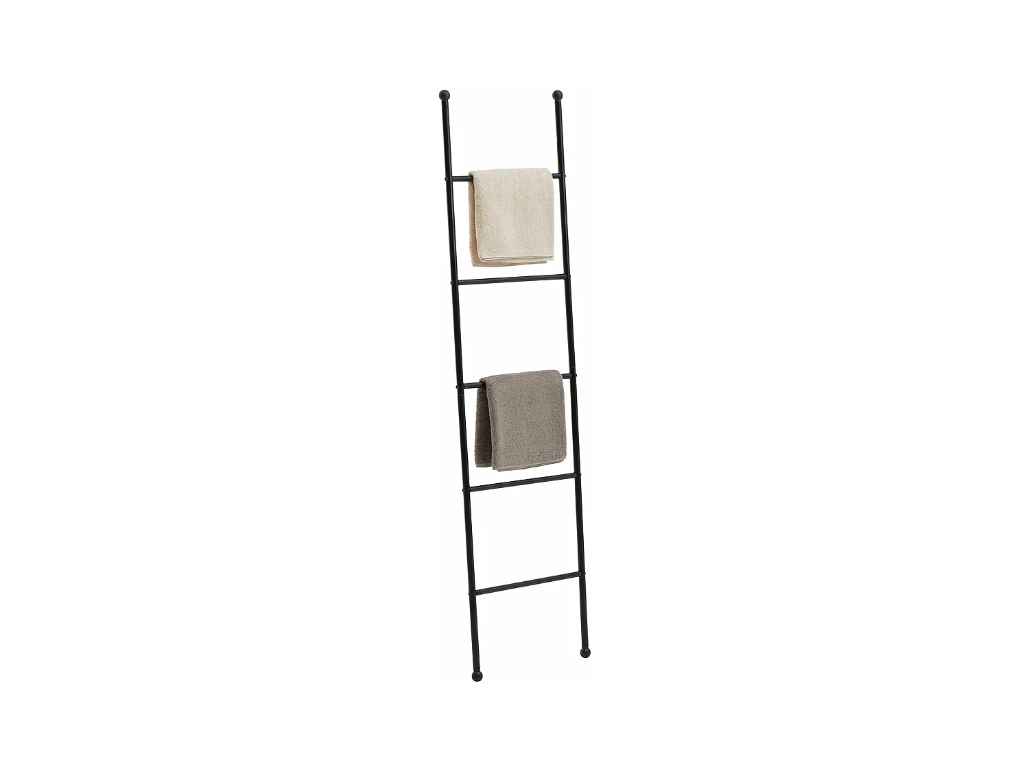 Echelle CASTEL porte-serviette échelle de décoration avec 5 barreaux, en métal laqué noir