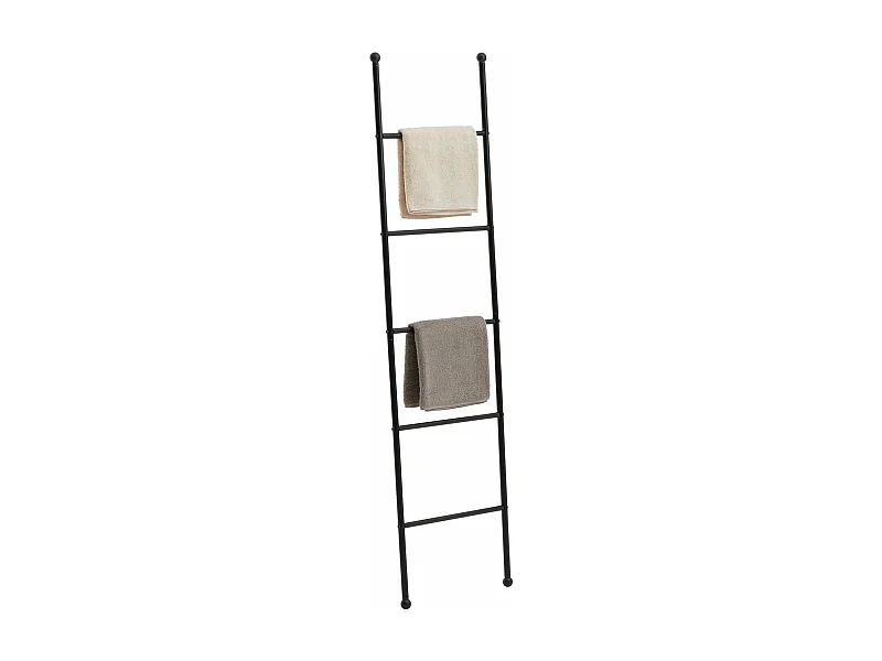 Echelle CASTEL porte-serviette échelle de décoration avec 5 barreaux, en métal laqué noir