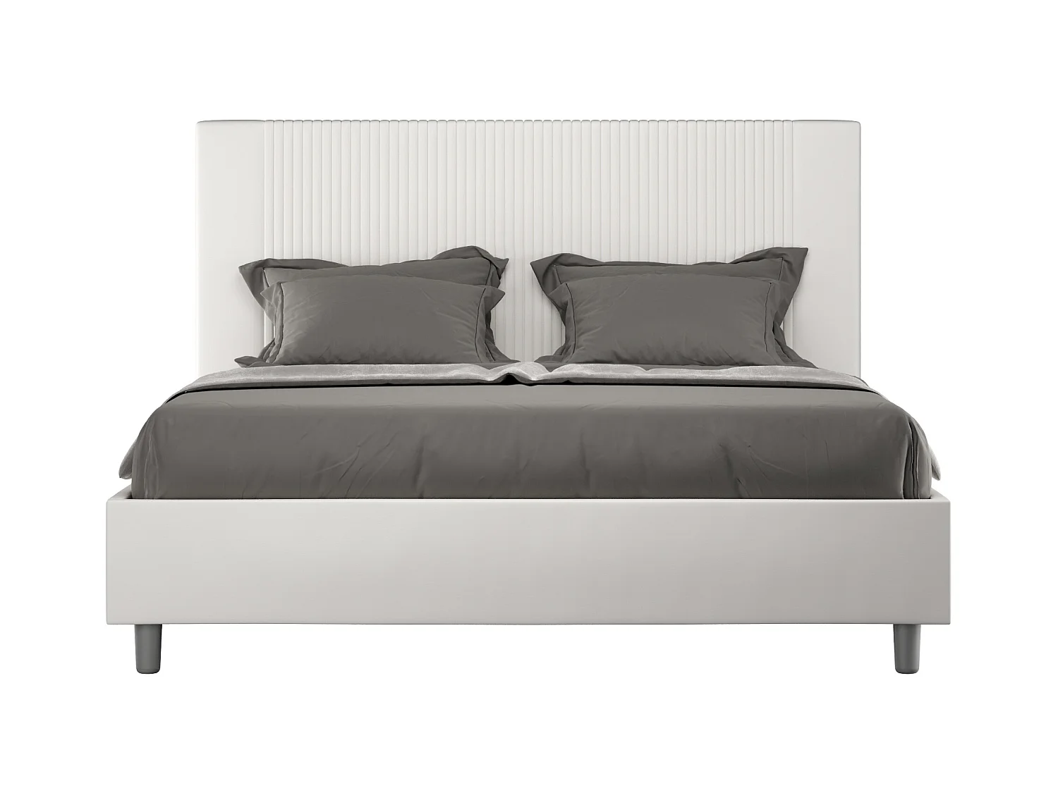 Goya bed in wit imitatieleer met gewatteerde bodem 160x200