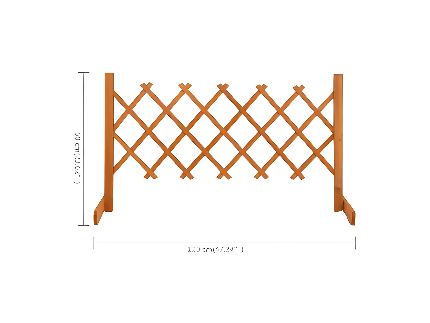 Valla de jardín enrejada madera maciza abeto naranja 120x60 cm