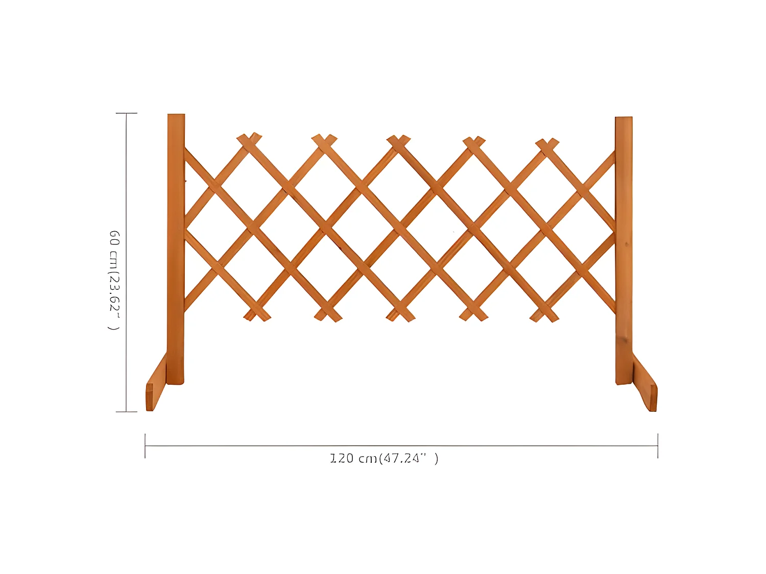 Garten-Rankzaun Orange 120x60 cm Massivholz Tanne