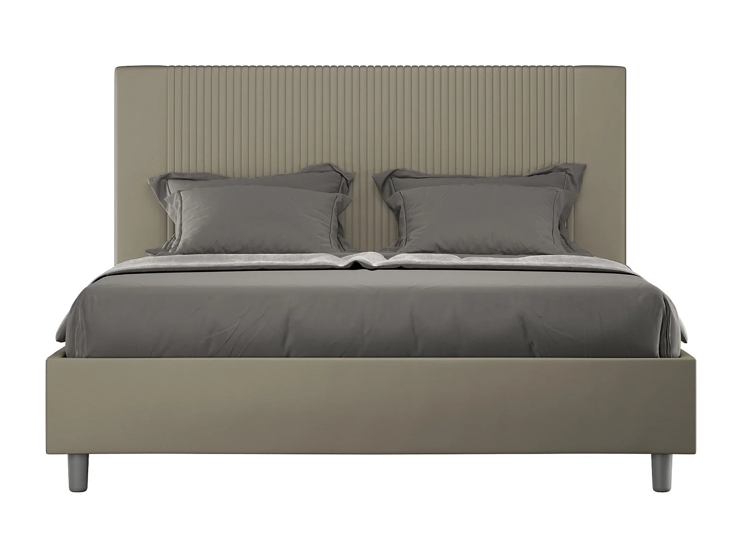 Lit coffre rembourrée 160x200 similicuir cappuccino Goya