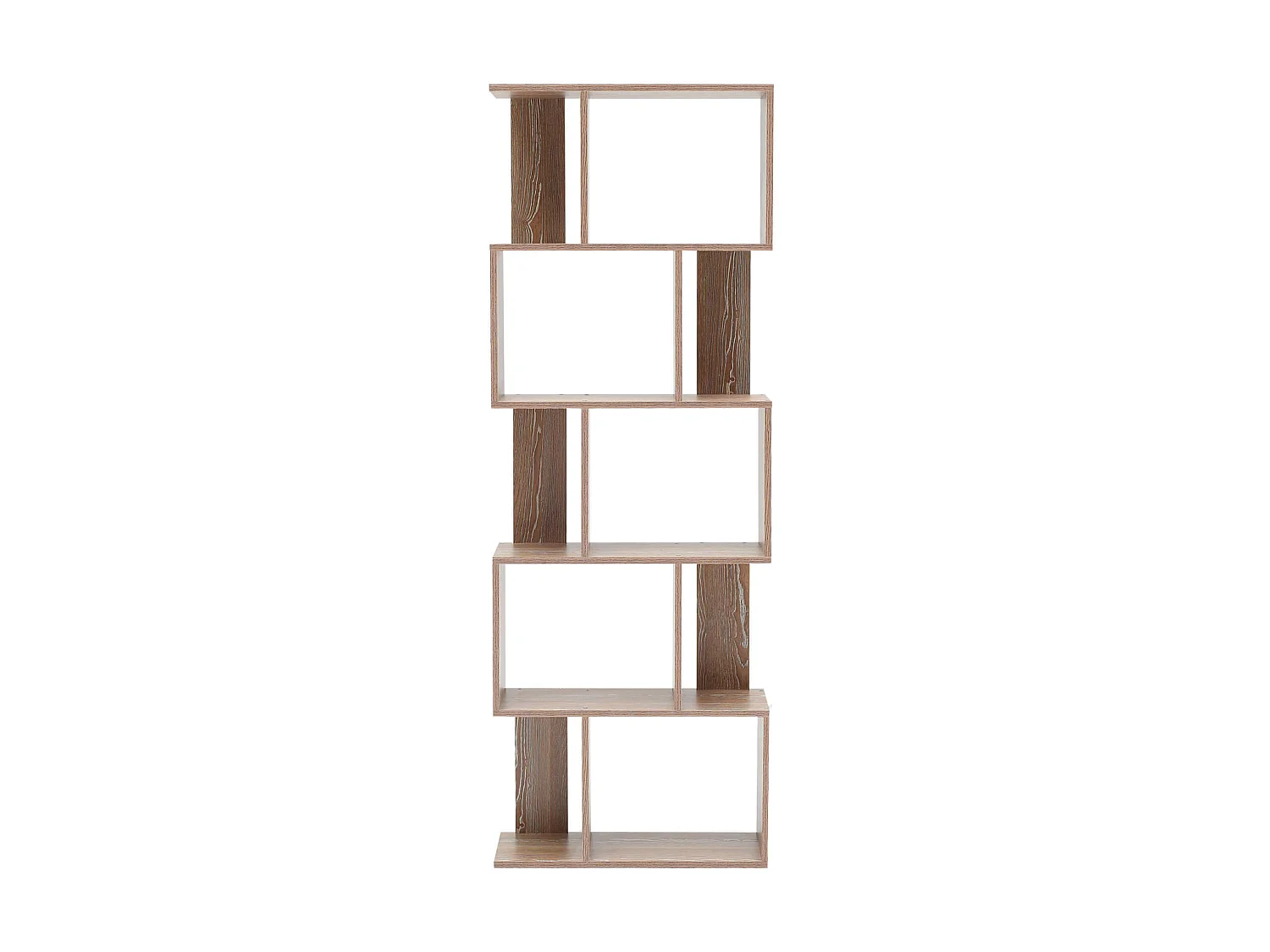 Bibliotheque Etagere 5 Etageres Bois Marron 172,5x60x24,5