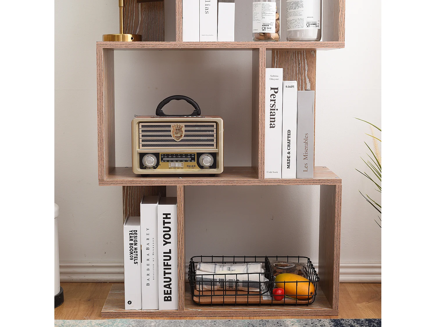 Bibliotheque Etagere 5 Etageres Bois Marron 172,5x60x24,5