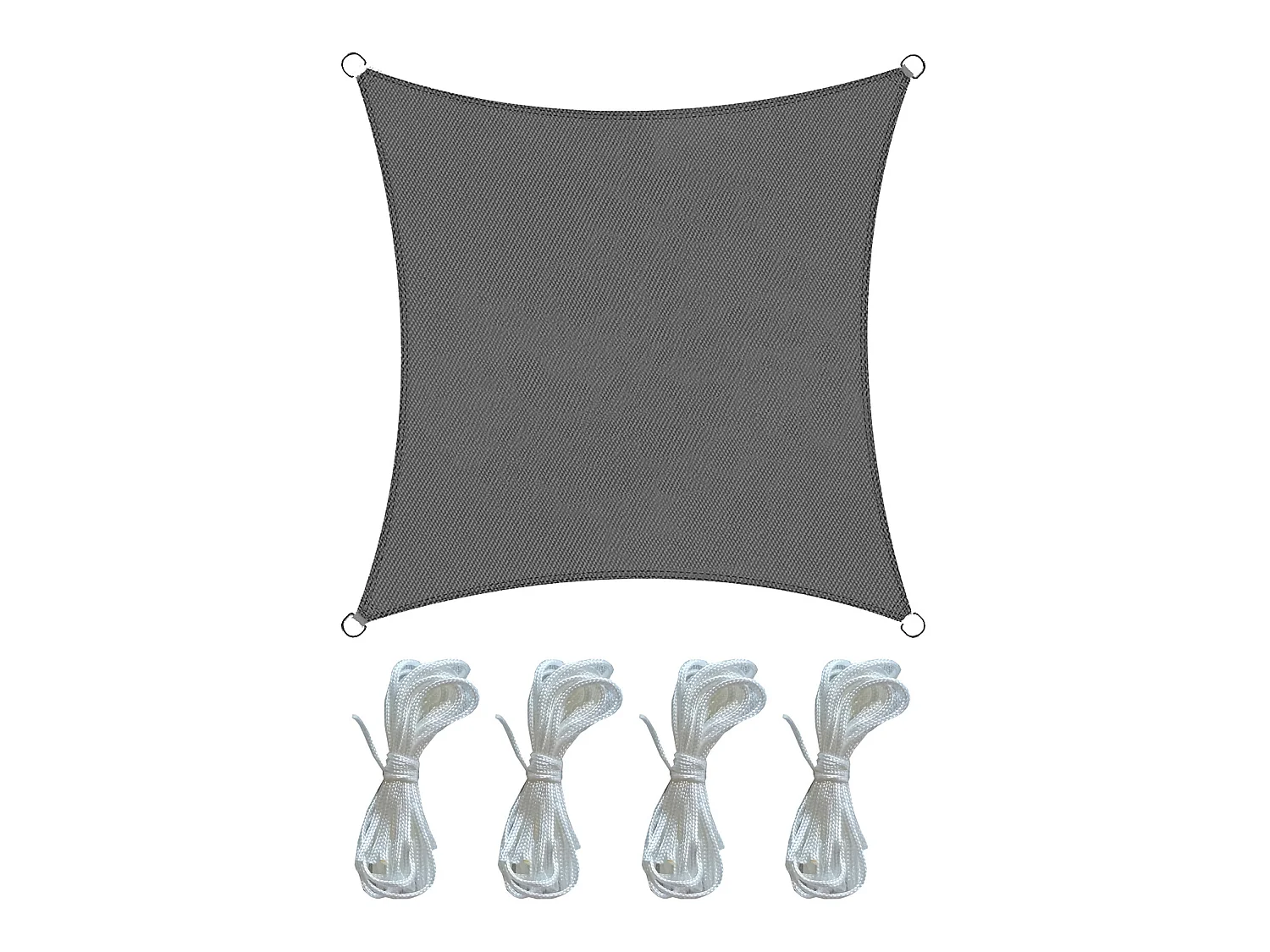 Toile Solaire Voile Gris Foncé Polyéthylène Carré 3.6x3.6