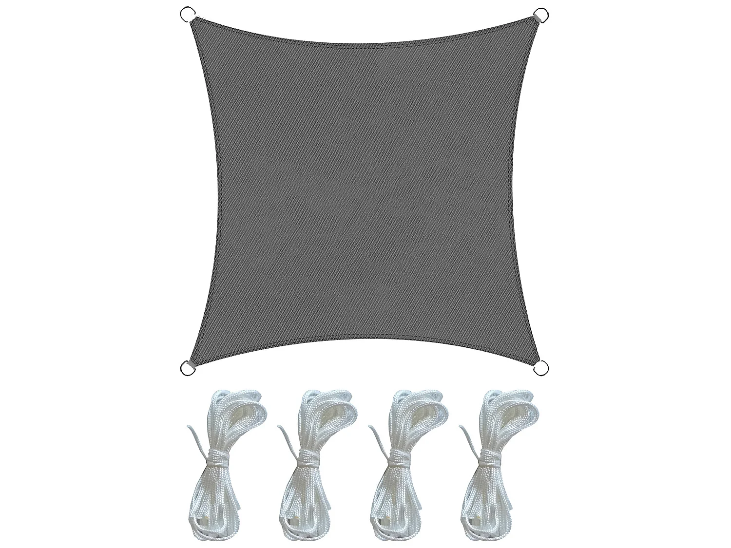 Toile Solaire Voile Gris Foncé Polyéthylène Carré 3.6x3.6