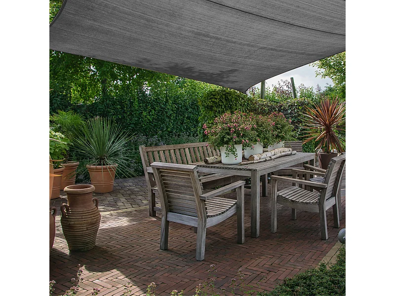 Parasol pour Extérieur Polyéthylène Gris Protection UV 5x5