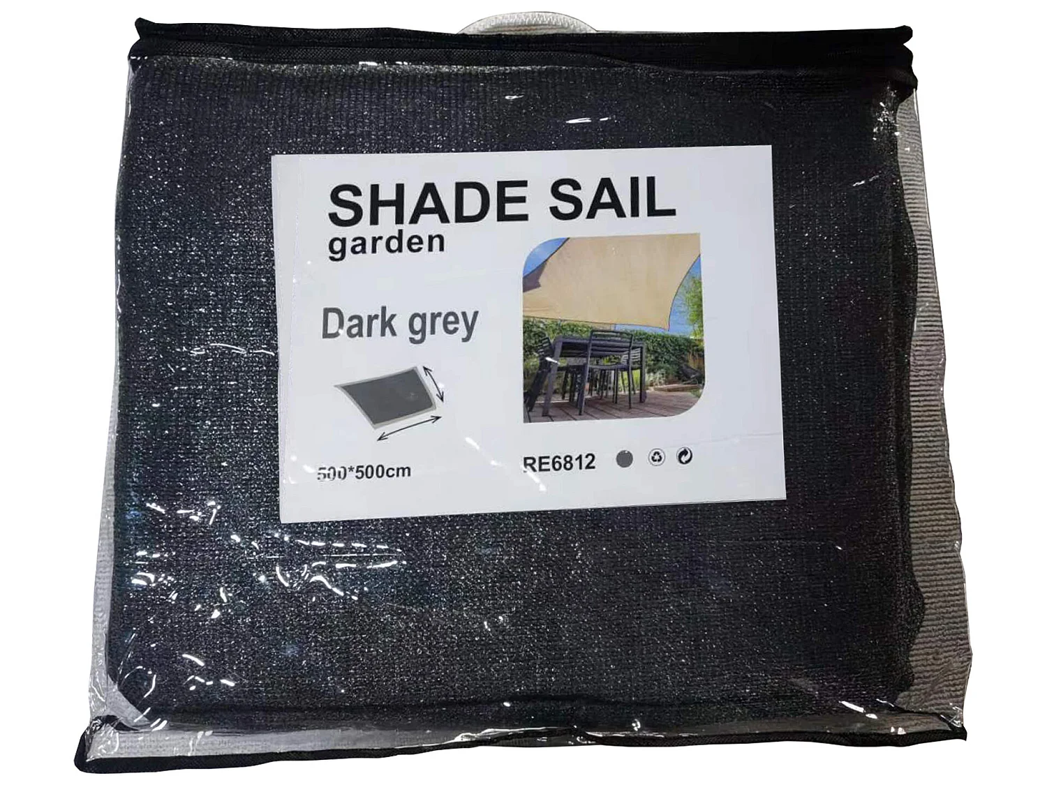 Parasol pour Extérieur Polyéthylène Gris Protection UV 5x5