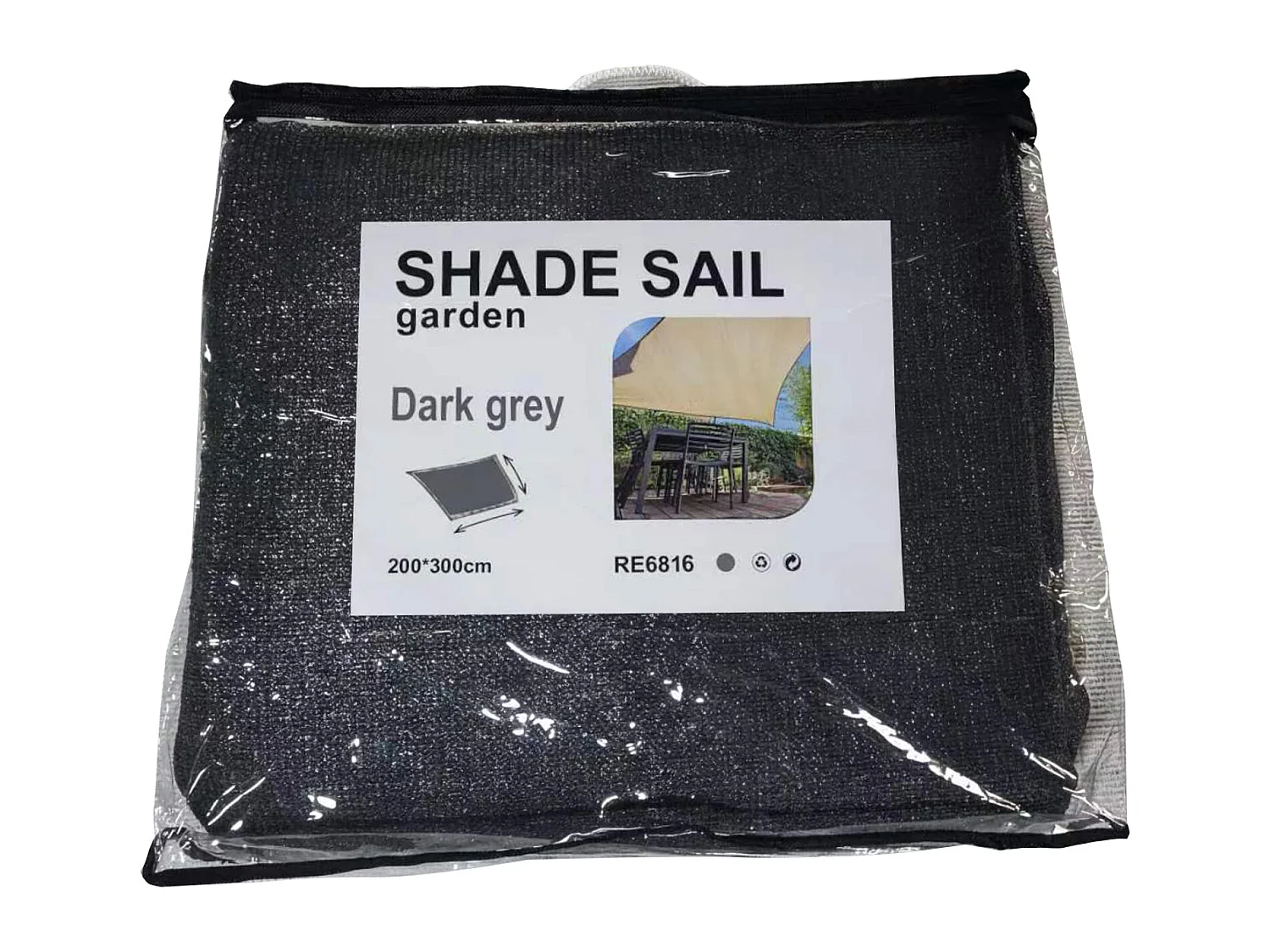 Toile Solaire Voile Rectangulaire Gris Polyéthylène Protection UV 2x3