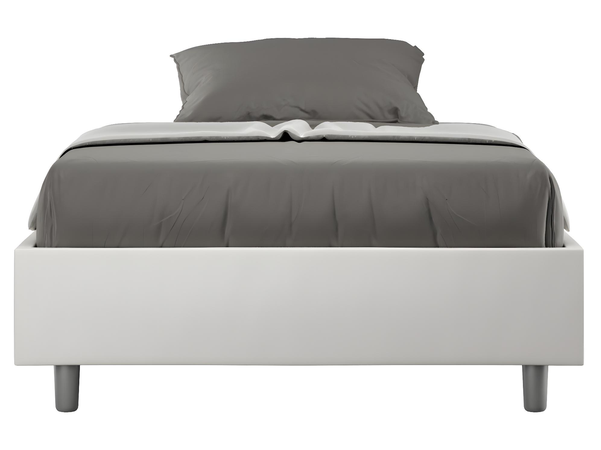 Giroletto senza rete imbottito 120x200 similpelle bianco Azelia