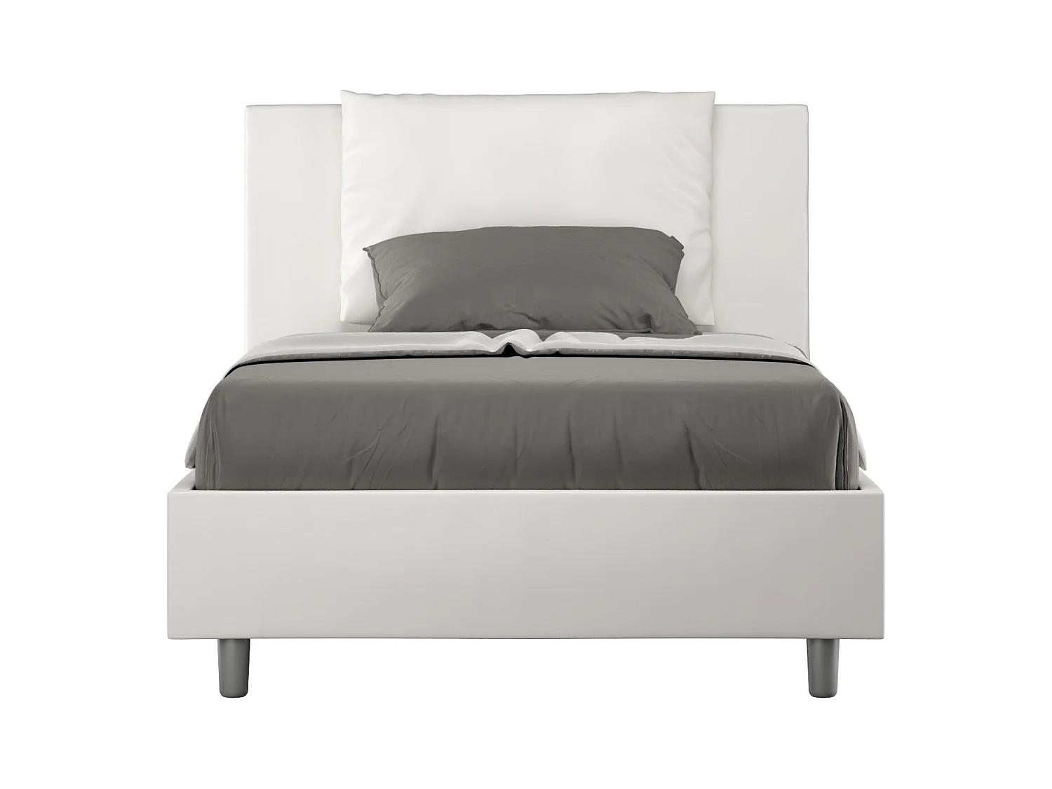 Letto con rete imbottito 120x200 similpelle bianco Antea