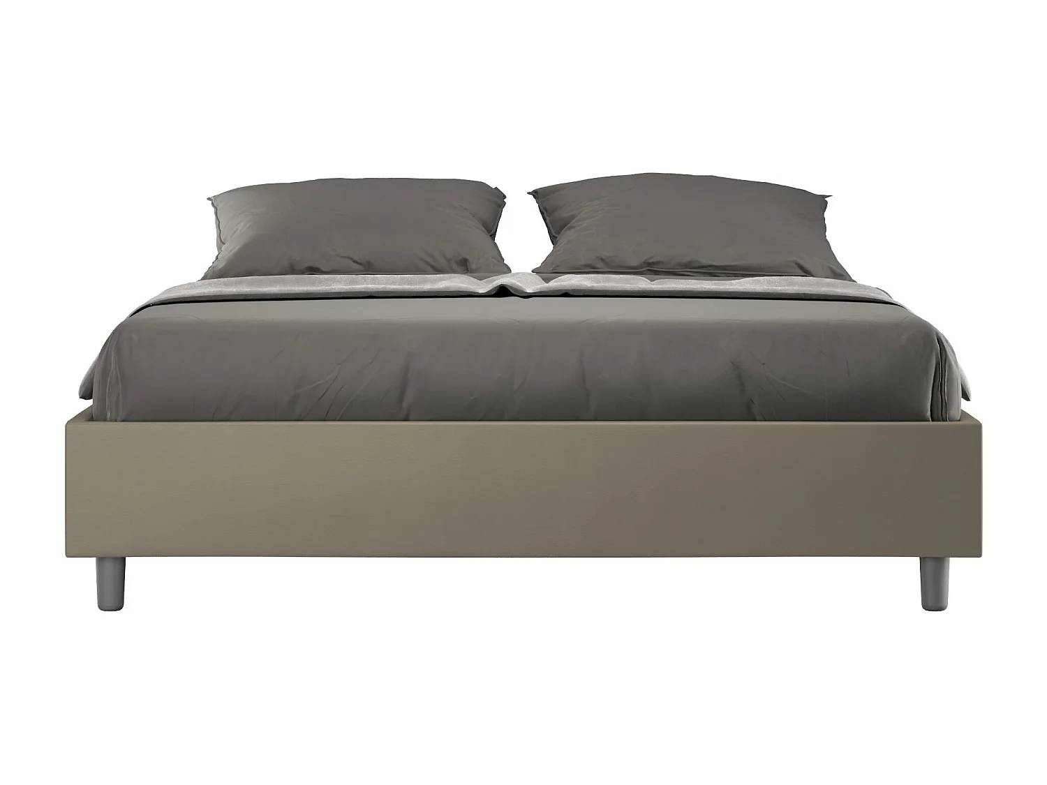 Lit coffre rembourrée 160x200 similicuir cappuccino Azelia